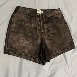 NWOT Princess Polly Embellished Leather Shorts
